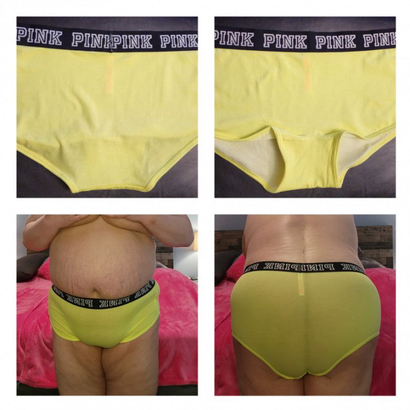 Victorias Secret Neon Yellow Boyshort BOLD LETTER Waistband