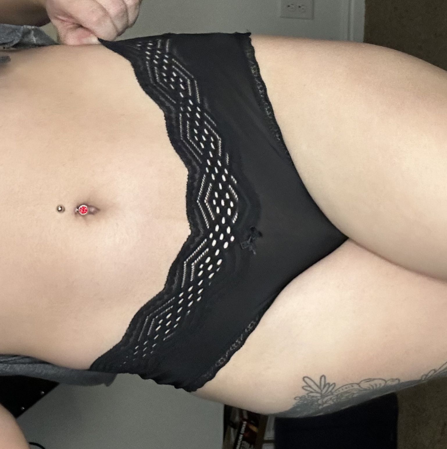 Black polyester panties