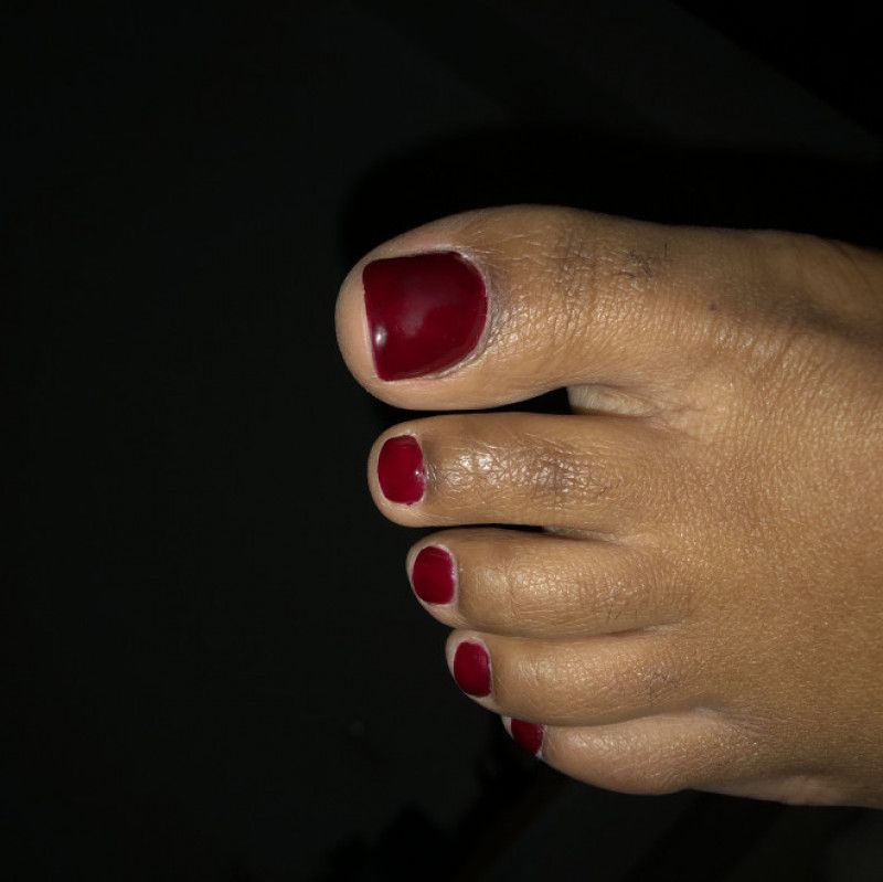 Burgundy Toe Nails