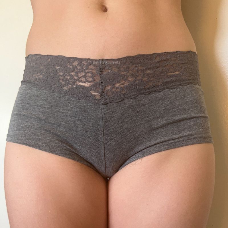 Dirty worn cotton boyshort style panties