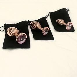 Rose Gold 3 Piece Butt Plug Set with 9 Photos