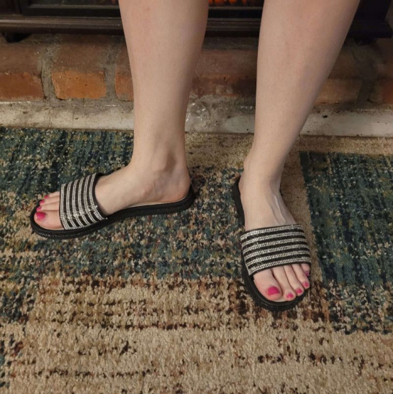 Black and Silver Sandals