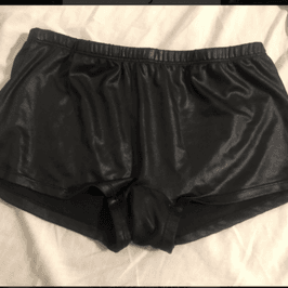 Black Pleather Hot Pants