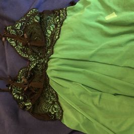 Green and Black Lace Babydoll