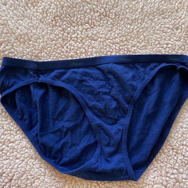 Hanes navy blue cotton worn dirty panty