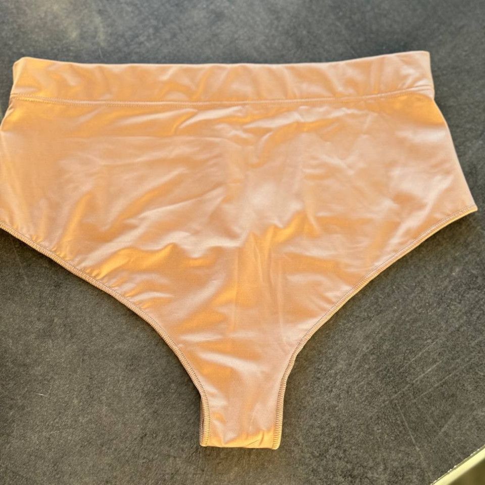 Beige high cut panties