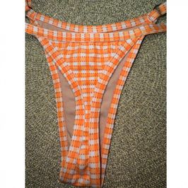 Orange gingham thong