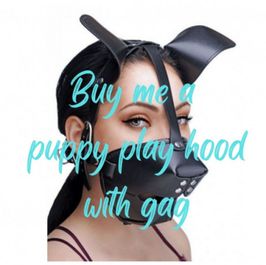 Buy me a puppy play hood with gag