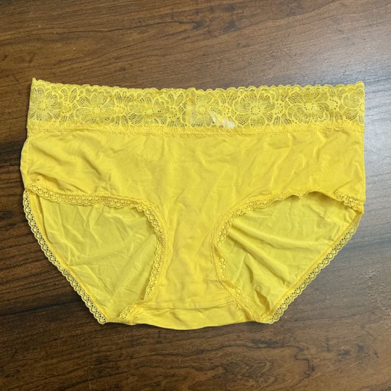 Yellow silky panties