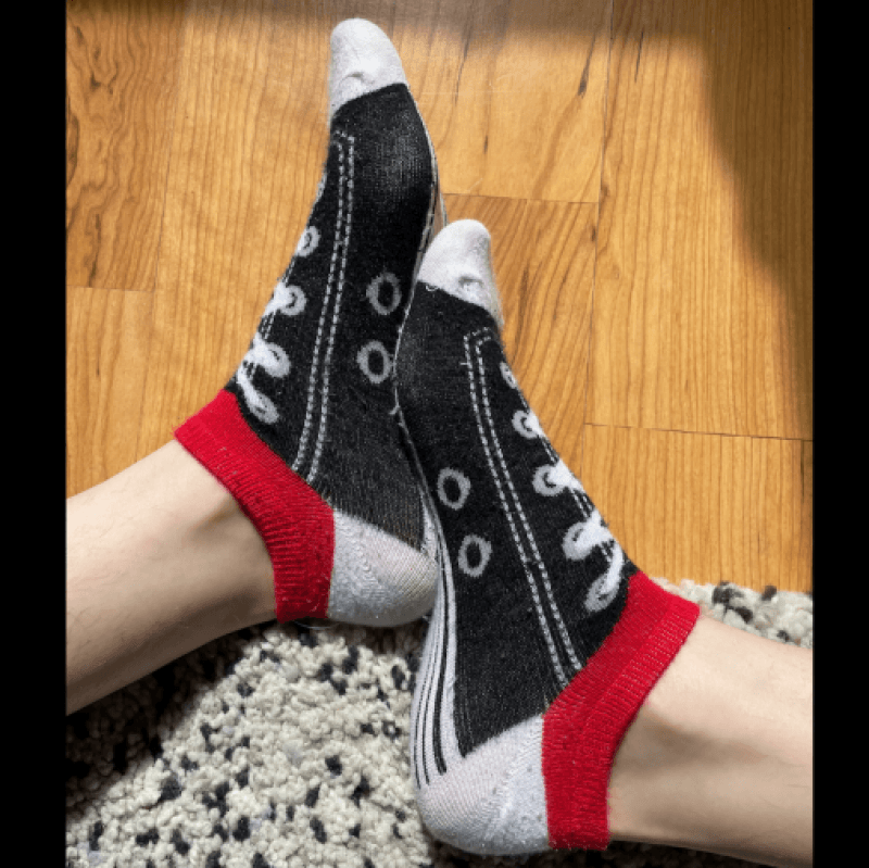 Red and Black Faux Sneaker Socks