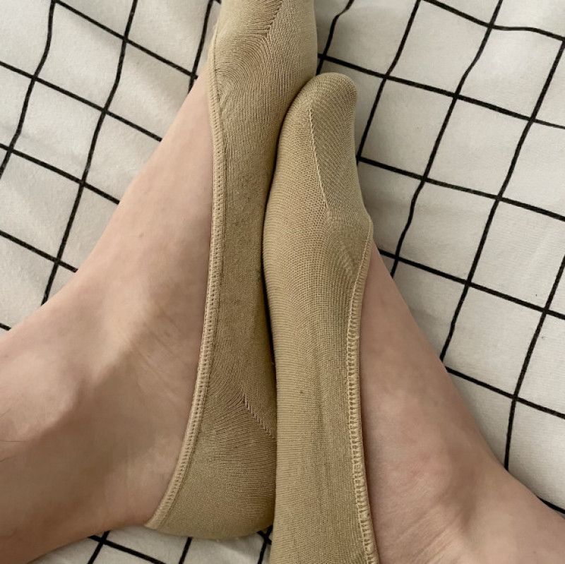 Tan Stretchy No Show Socks