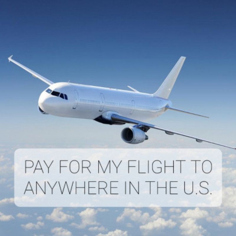 Pay for my flight! USA