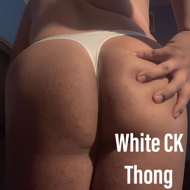 White Calvin Klein Thong