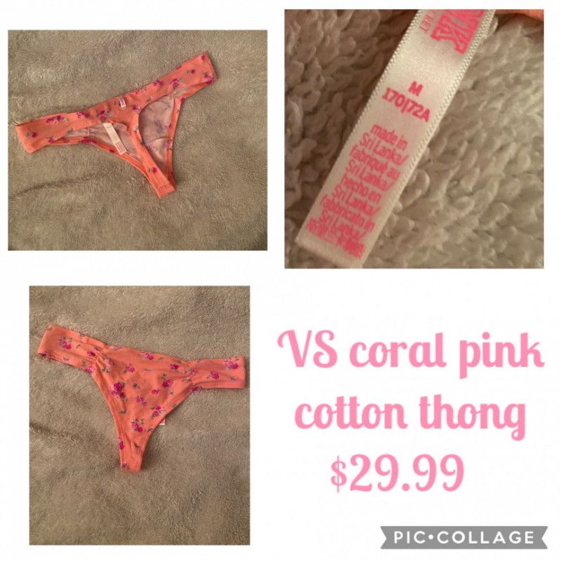 VS coral pink thong