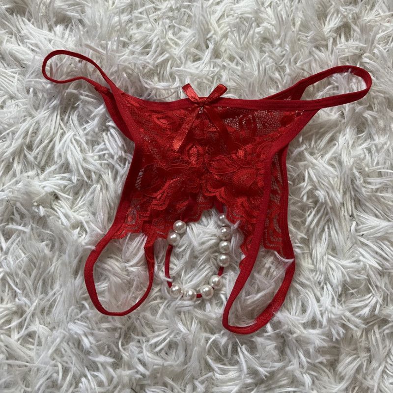 Red Crotcheless panties