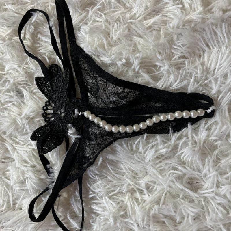 Black Beaded GString