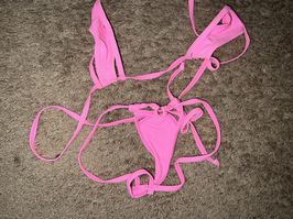 Hot pink string bikini