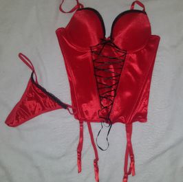 Red corset and thong