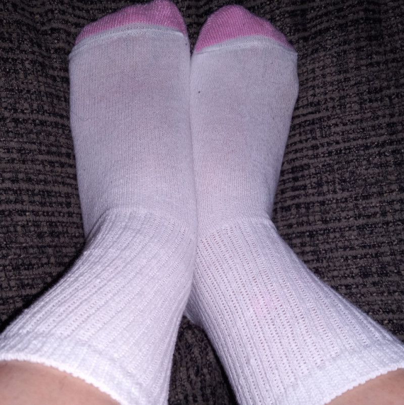 Pink and White Socks Worn in video