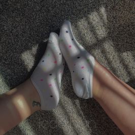 polka dot no show socks