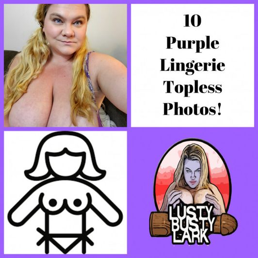 Topless Purple Lingerie Photo Set