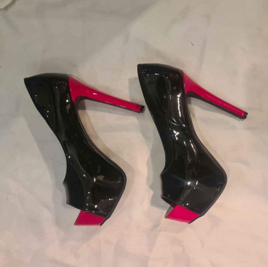 Black and Red platform high heels