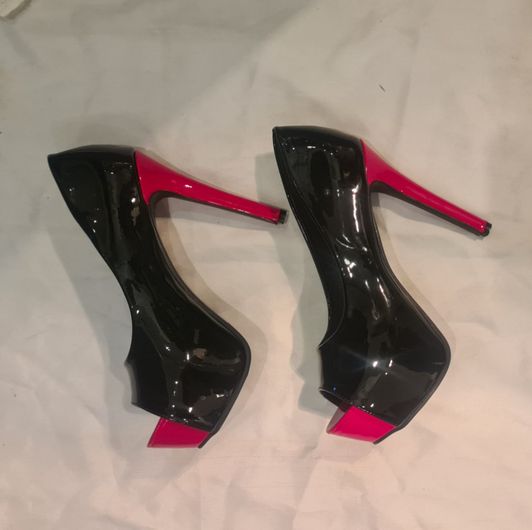 Black and Red platform high heels