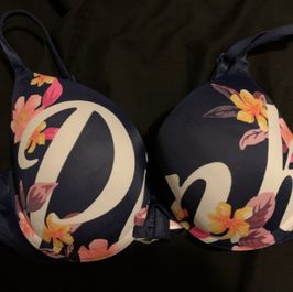 VS Pink Floral Navy Bra 34B