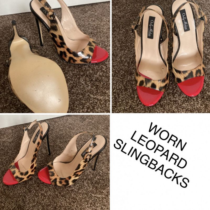 WORN LEOPARD SLINGBACKS