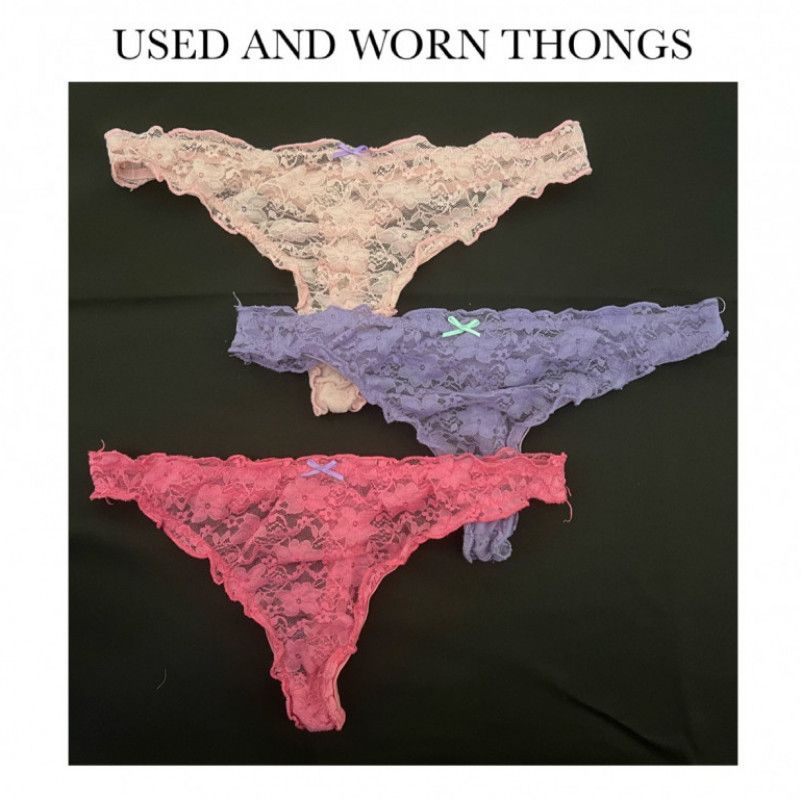 USED AND WORN LACEY THONGS