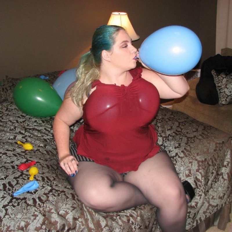 Balloon Domination in Stockings Photoset