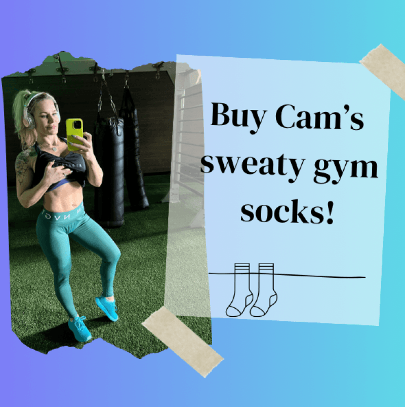 Buy Cams sweaty gym socks!