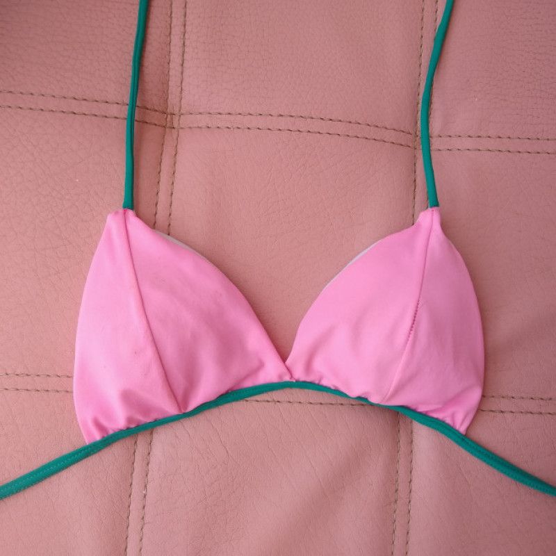 Pink wool bra