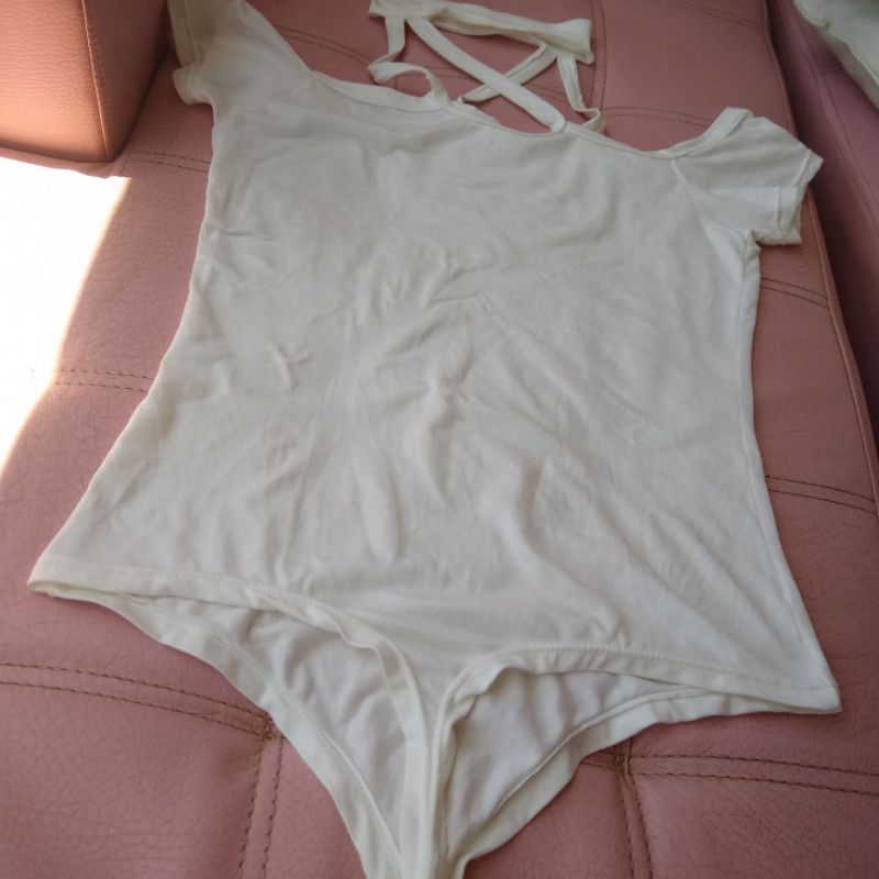 delicious white silk bodysuit