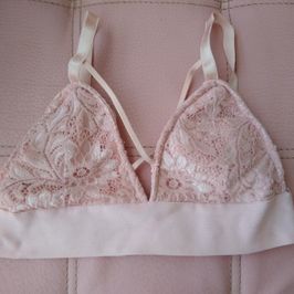 old pink lace bra