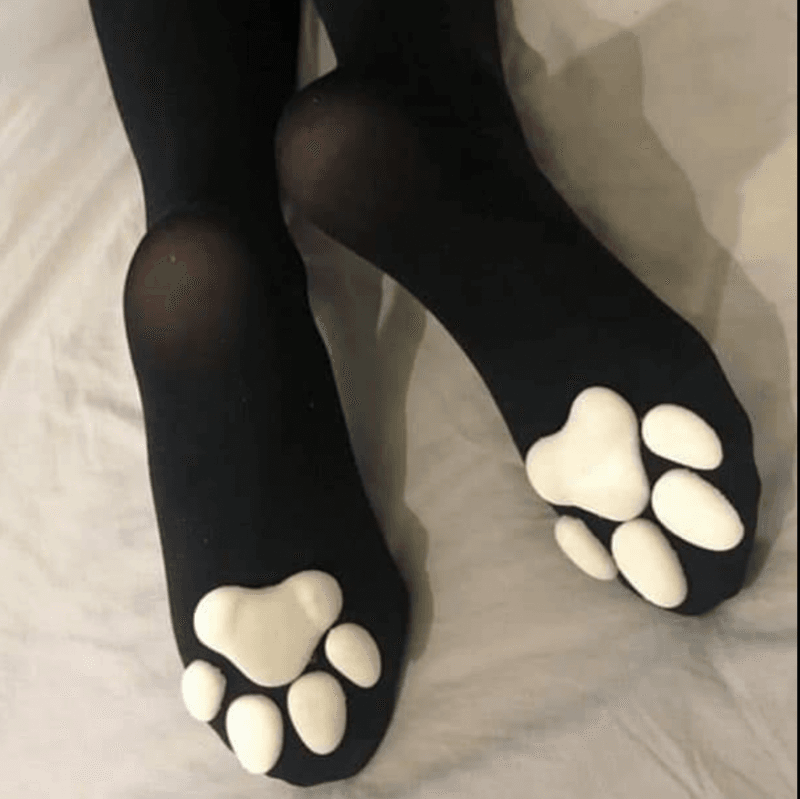 cute feet in kitty stockings