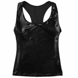 Shiny Leather U Neck Racerback Tank Top