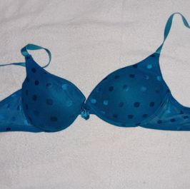 BRA 36C BLUE POLKA DOT