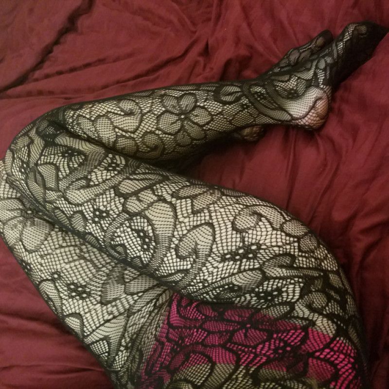 Flowery Black Tights!