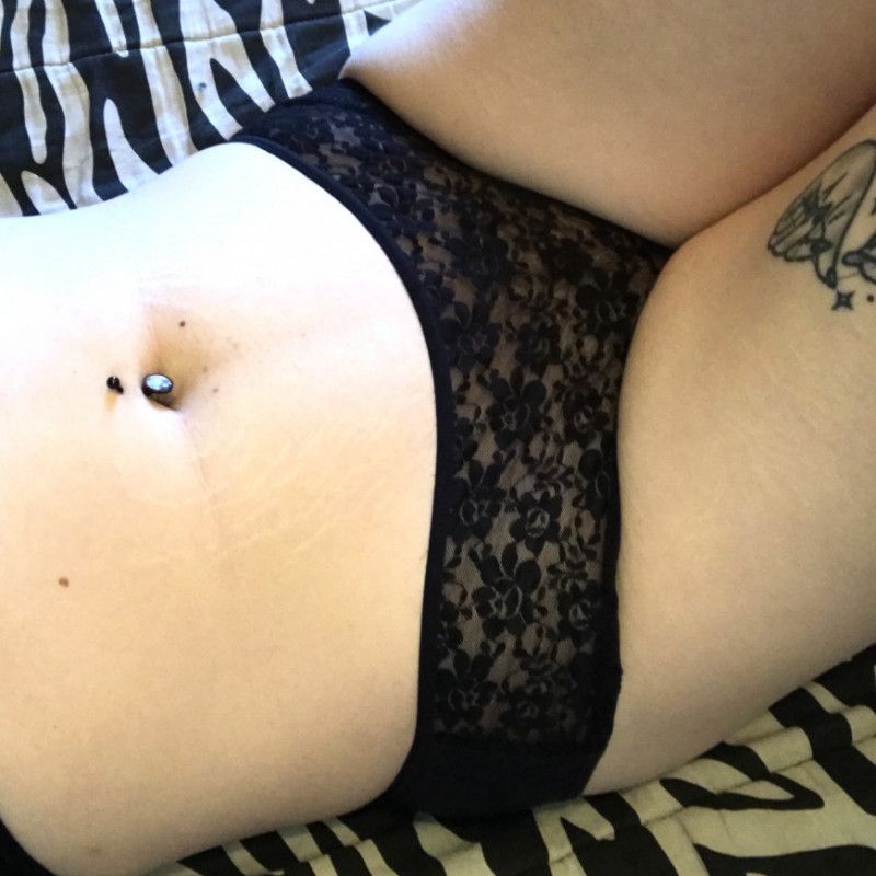 Black LACE FRONT Cotton Bikini Panties