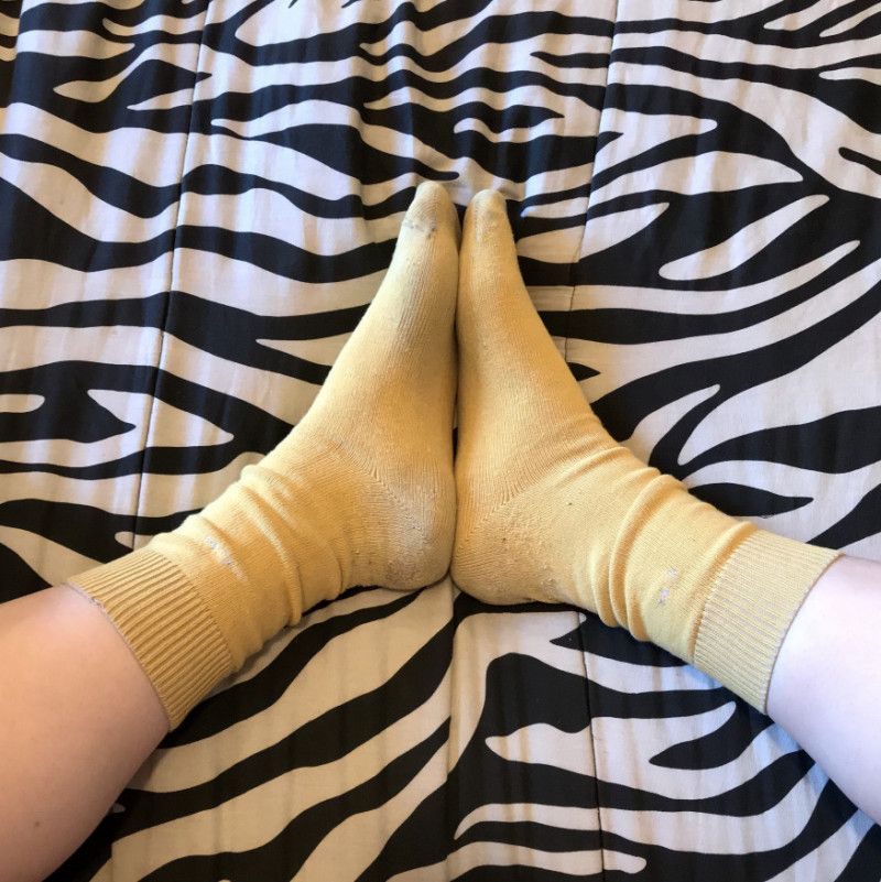 SUPER WORN Yellow Calvin Klein Socks!