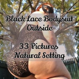 Black Lace Bodysuit Outdoors