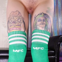 Green Logo Thigh Highs