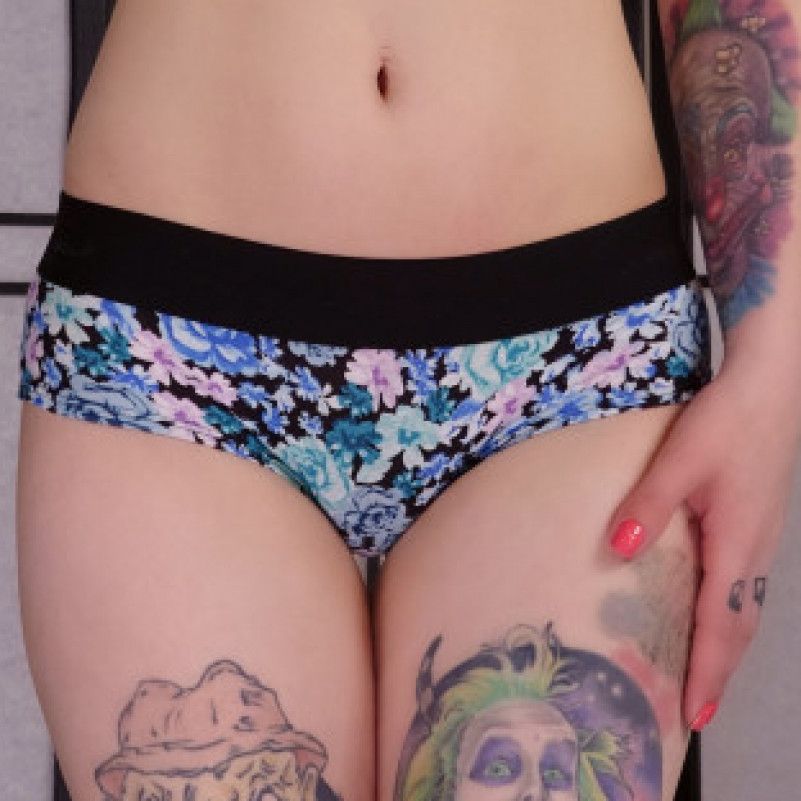 Blue Floral Print VS Bikini Panty