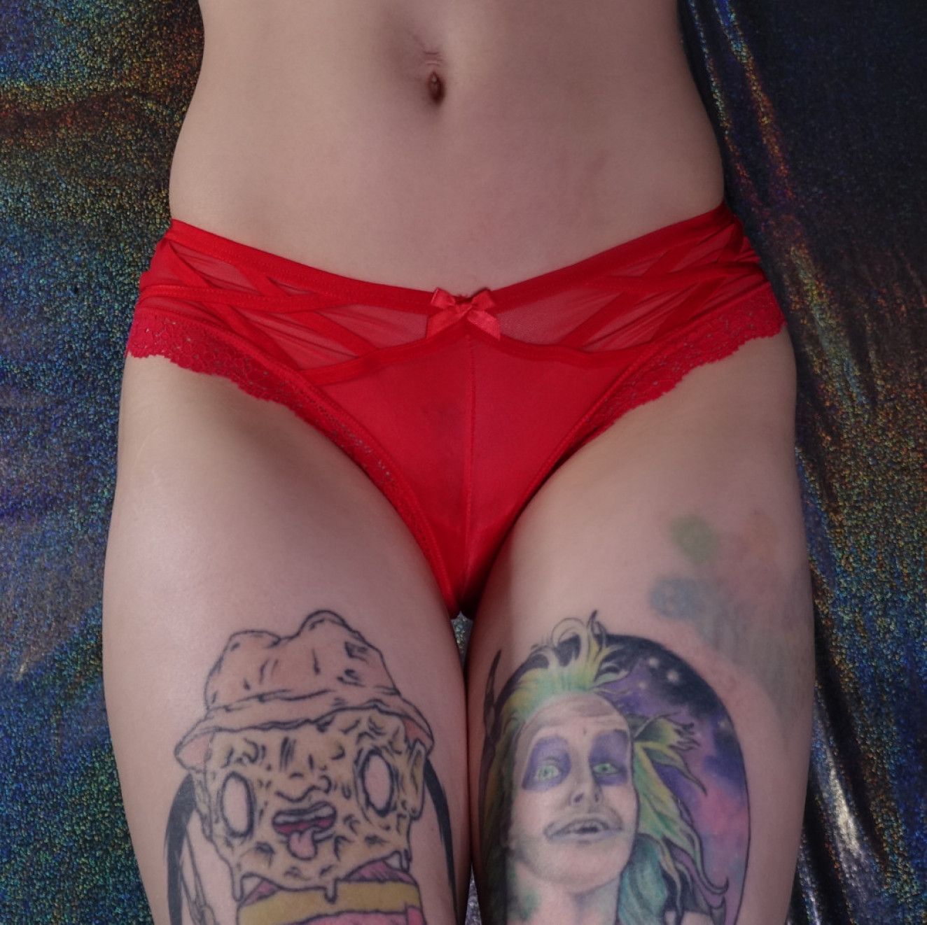 Red Satin Cheekster VS Panties