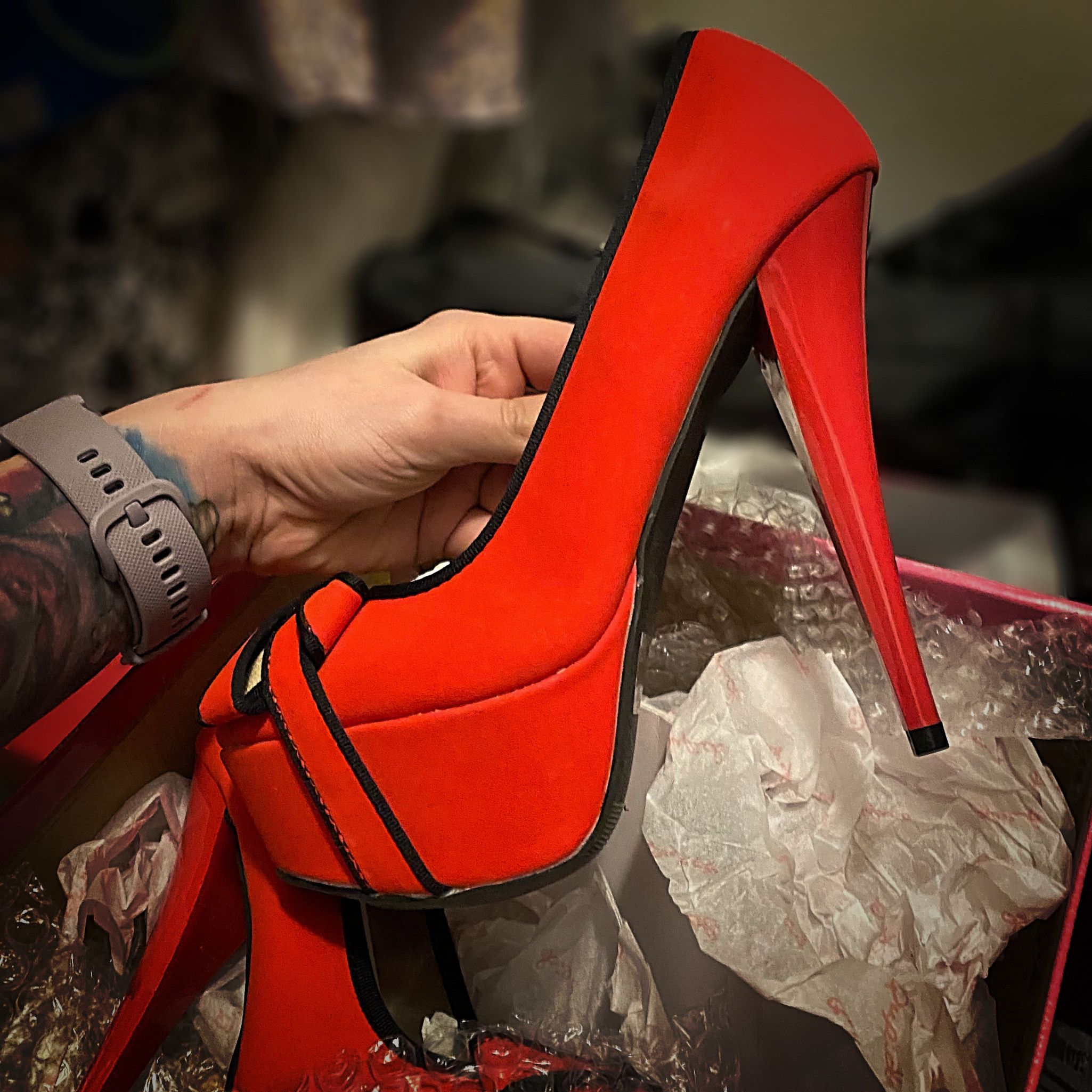 Bow Wrapped Red Stiletto Pump High Heels