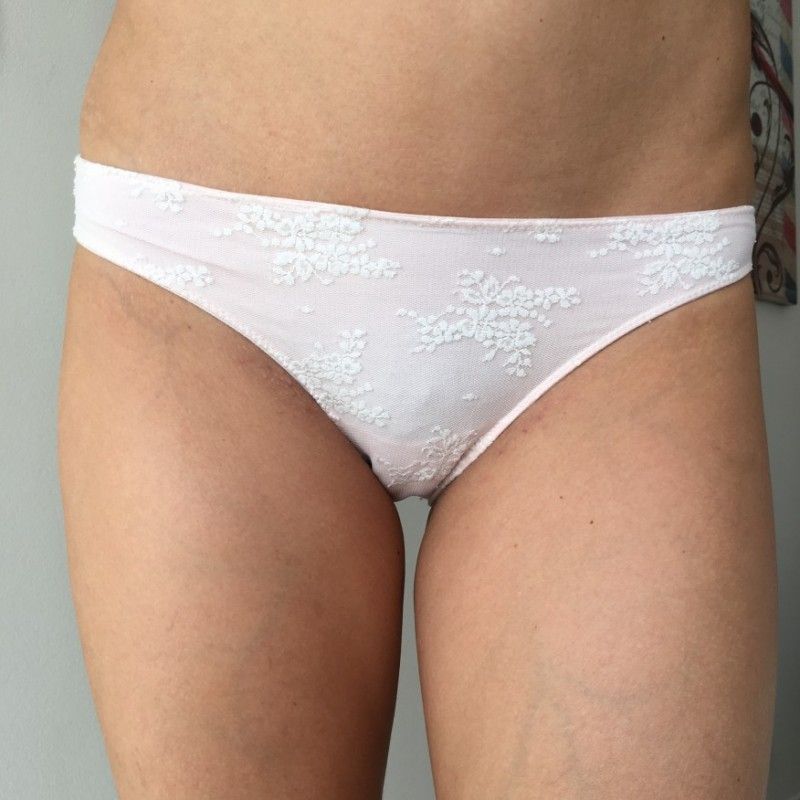 Worn Panties Light Pink with Flowers