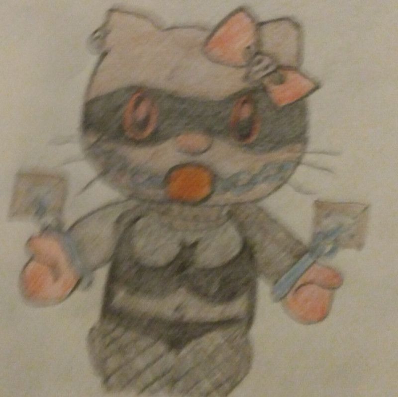 Naughty hello Kitty coloring drawing