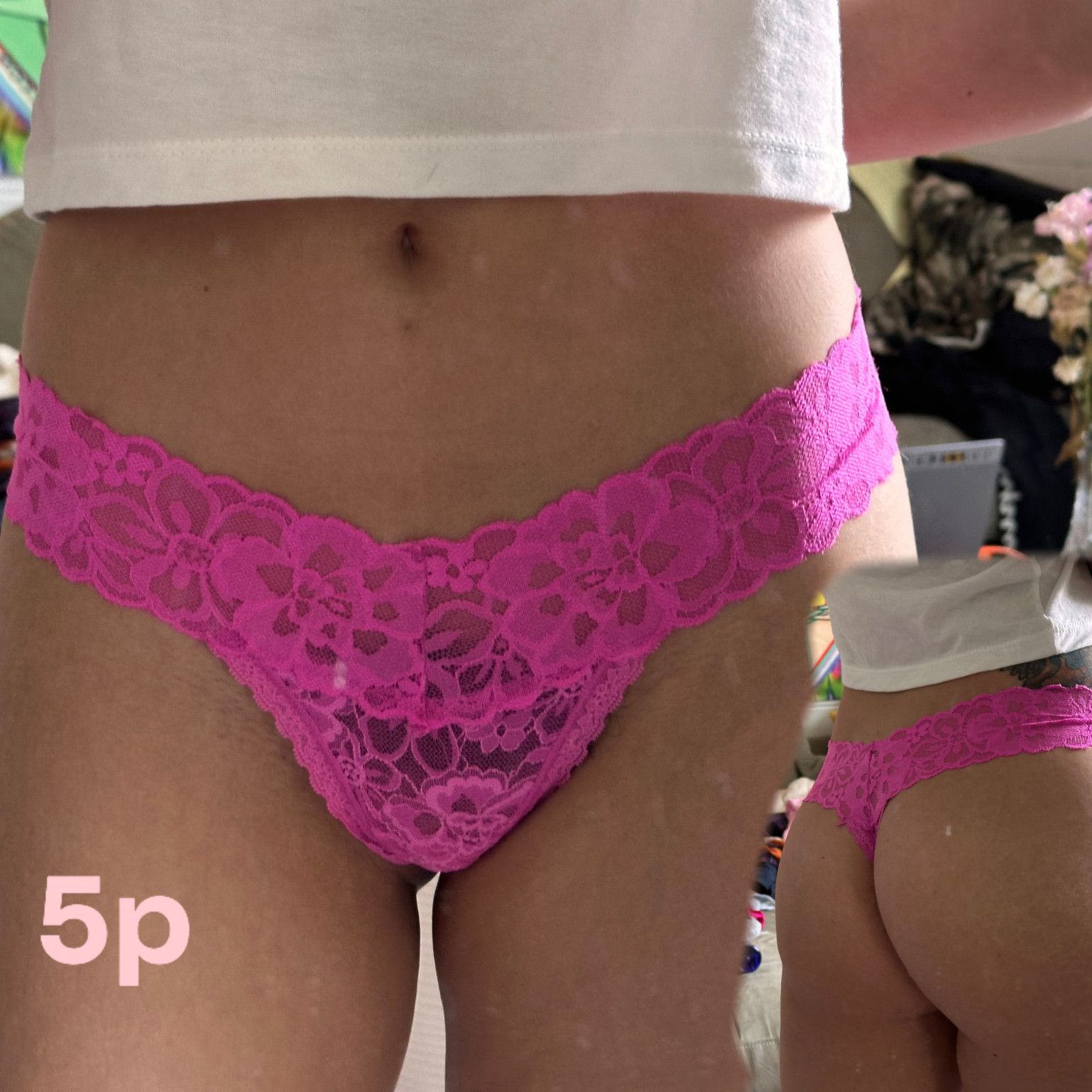 Lace Pink thong