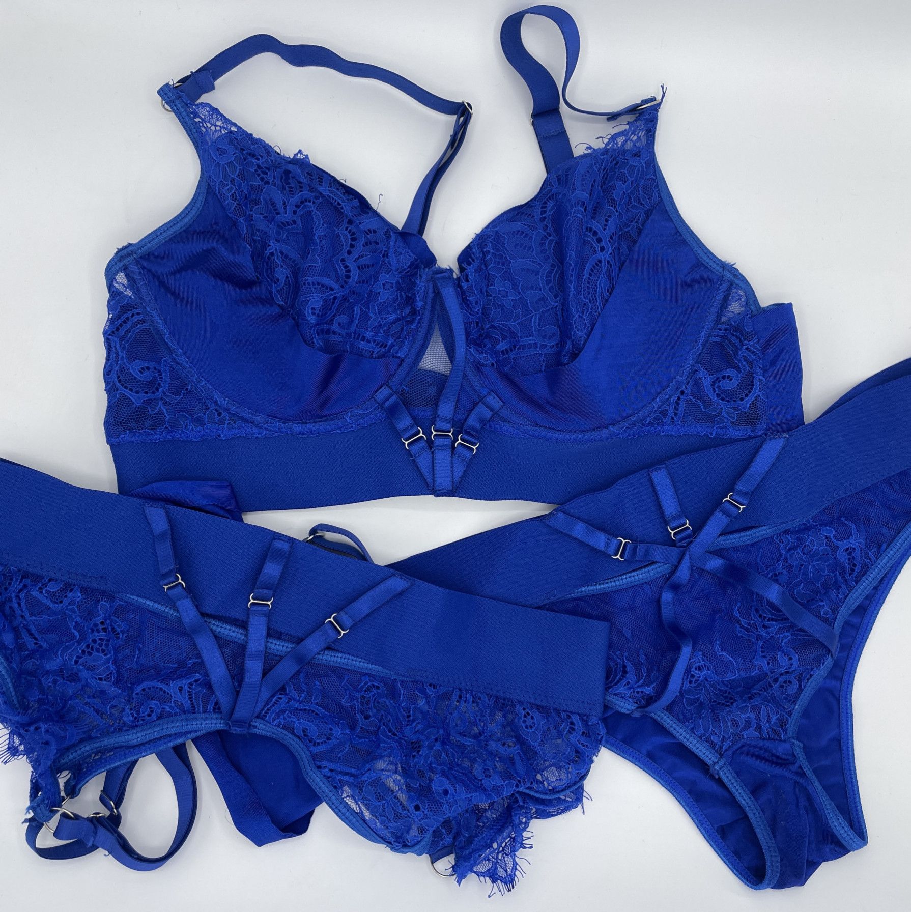 Blue Lingerie and Garter Set